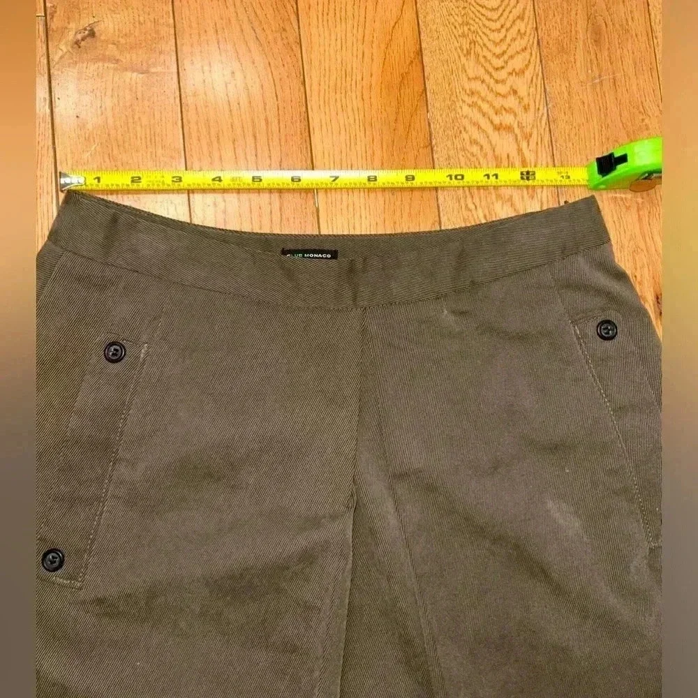 Club Monaco Green Khaki A Line Skirt with Button Details‎ Size 4